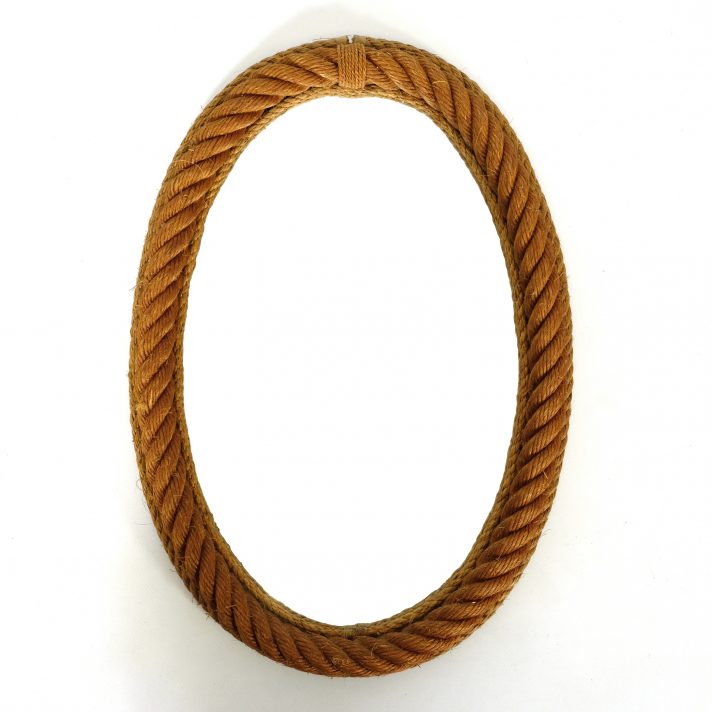 miroir oval en corde attribué à Audoux Minnet