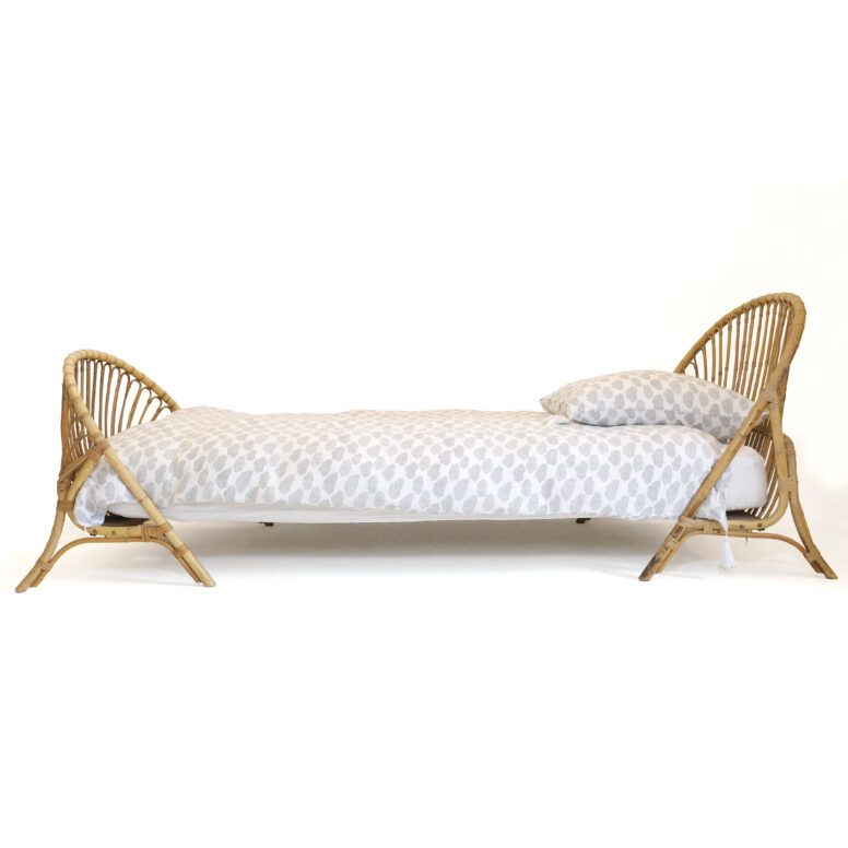 French rattan bed typical of the sixties.