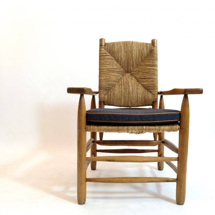 Pierre Jeanneret, straw armchair, 1945.