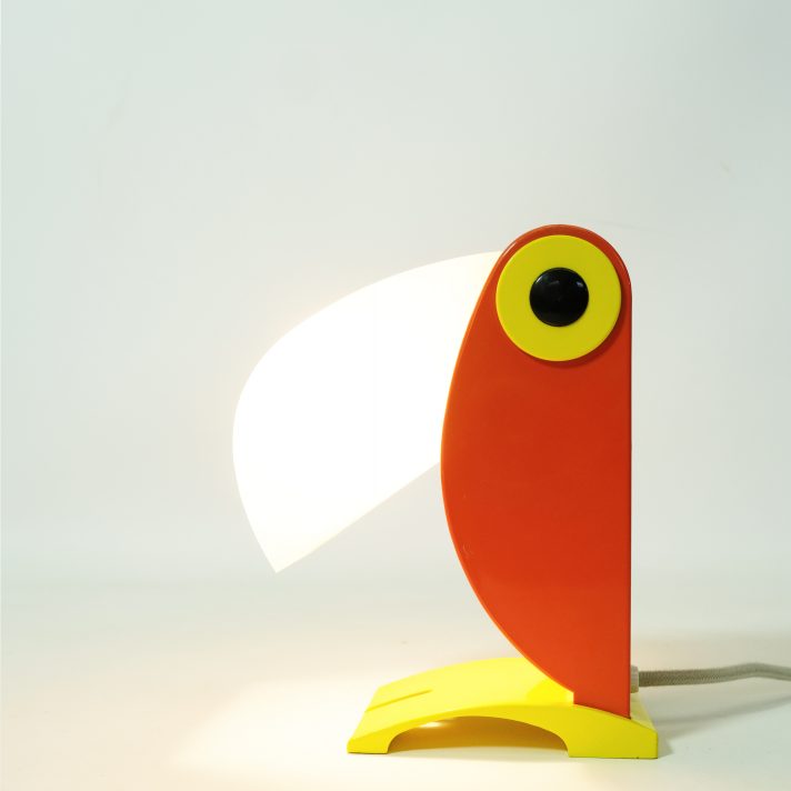 Orange toucan lamp by Old Timer ferrari, Italy, 1960s.