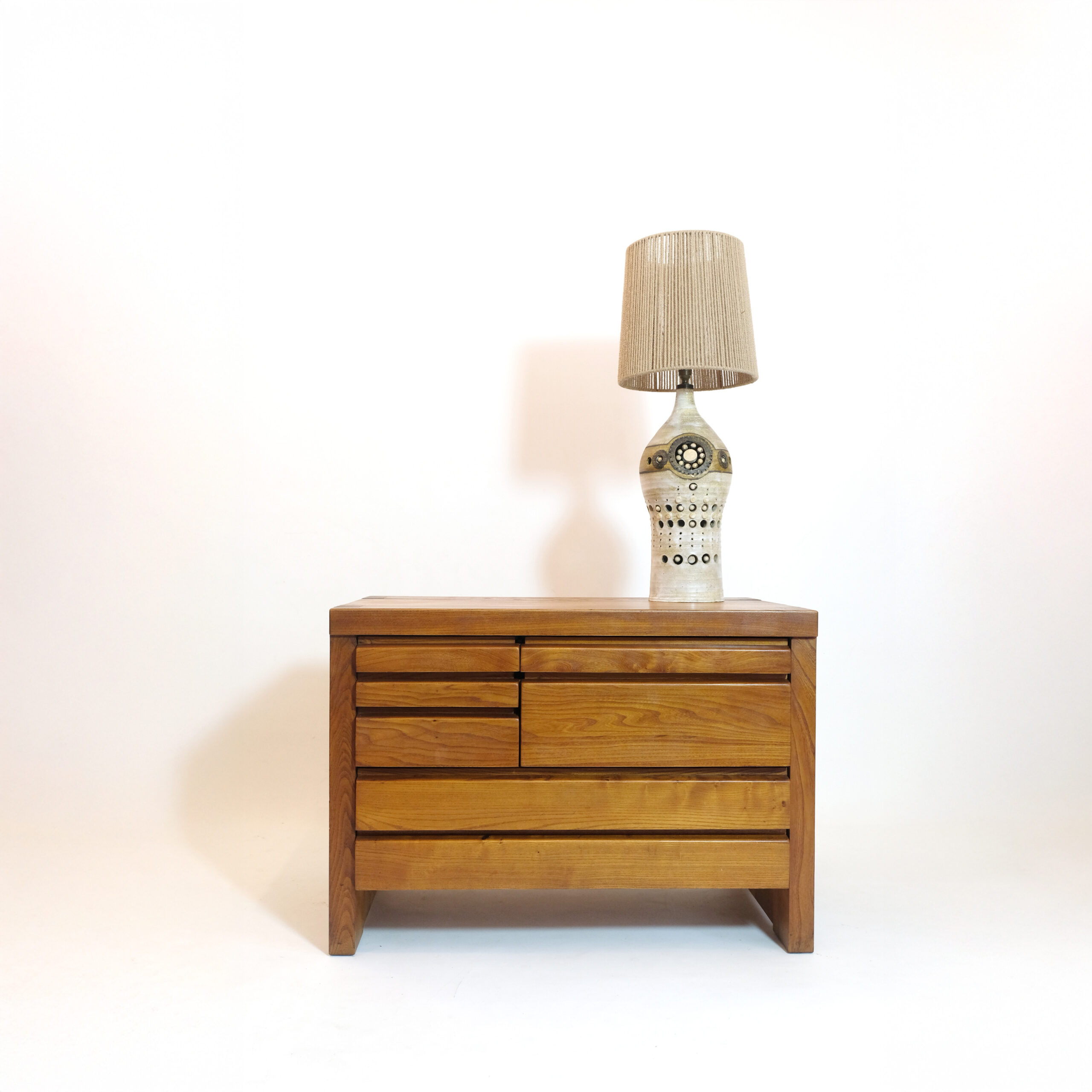 Pierre Chapo, commode R19 en orme massif, 1975.