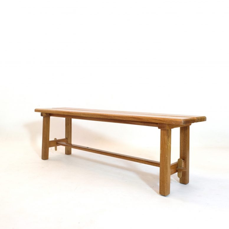 Three seaters bench attributed to Maison Regain, 1970s.