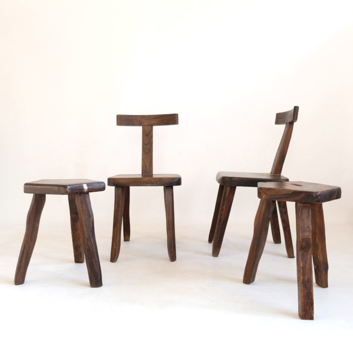 Olavi Hanninen, two chairs and two stools, 1960s.