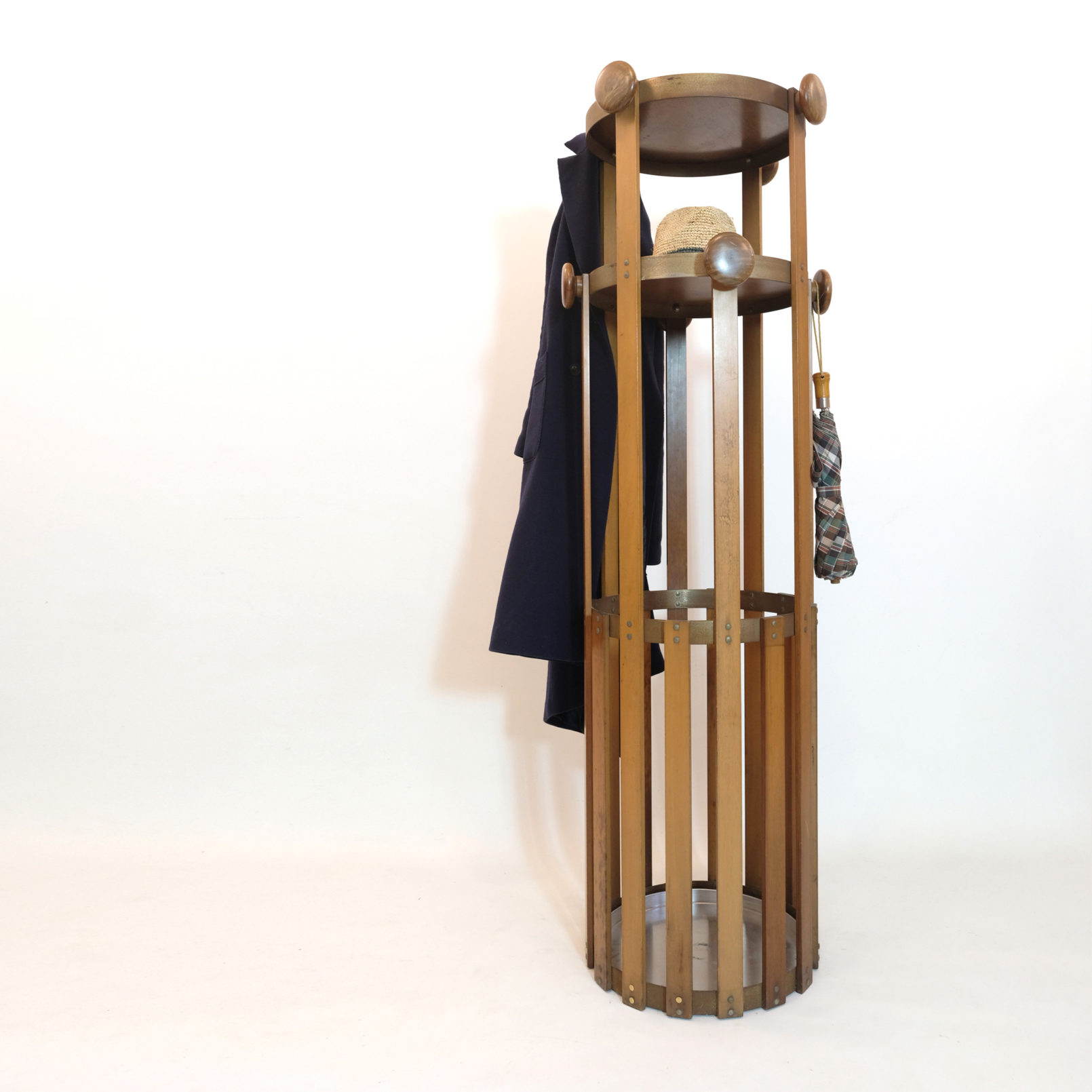 Large Italian coat and umbrella rack from the sixties.