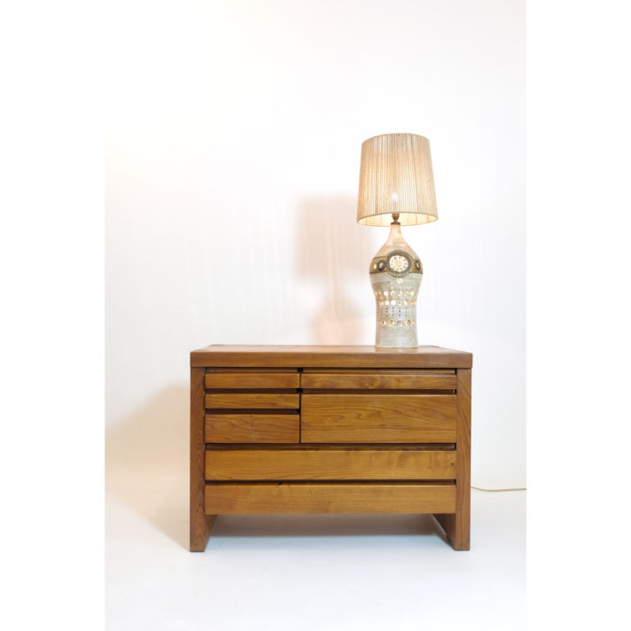 Pierre Chapo, R19 chest of drawers, solid elm, 1975.