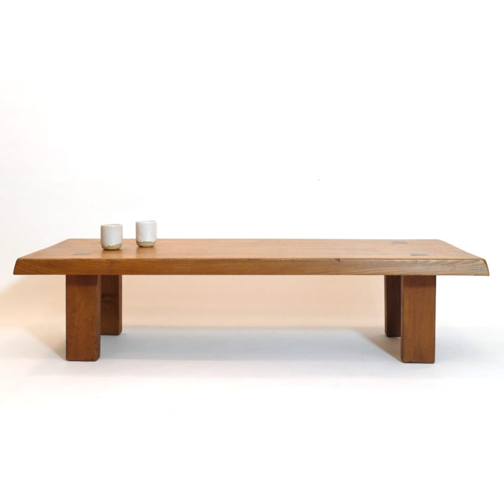 Pierre Chapo, T08 solid elm rectangular coffee table.
