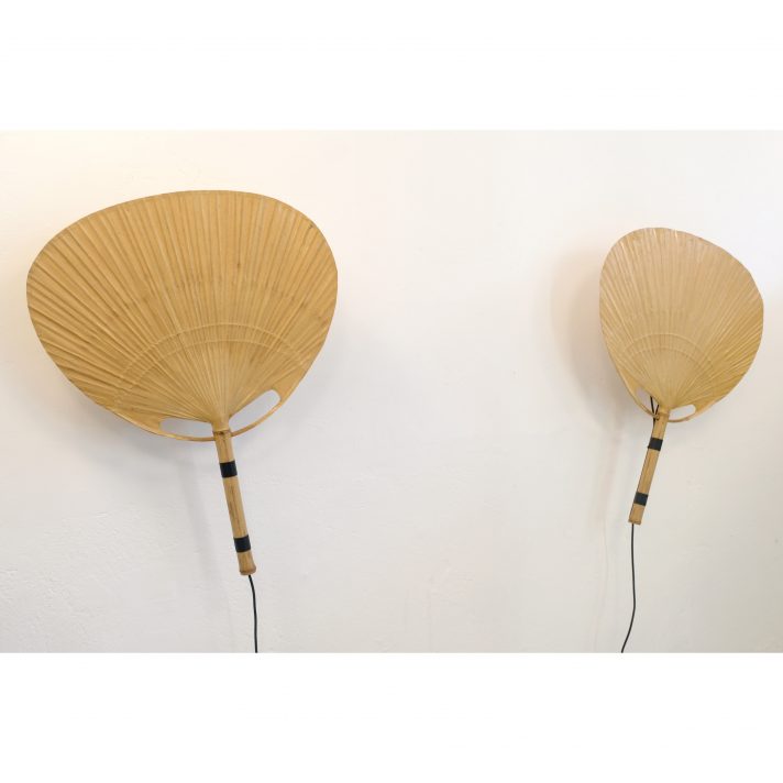 Ingo Maurer, paire de grandes appliques Uchiwa, 1970s.