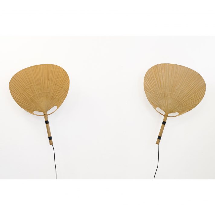 Ingo Maurer, pair of large Uchiwa lamps from the seventies.