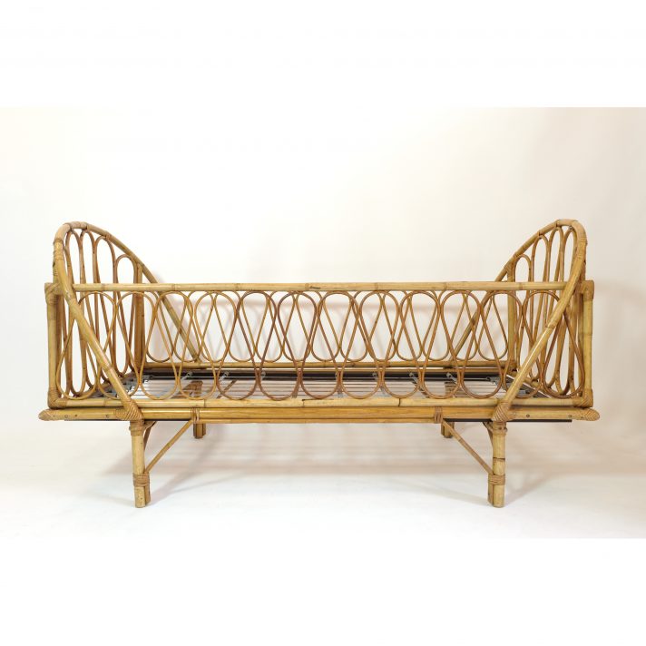 Child’s rattan bed from the 1960s-1970s.