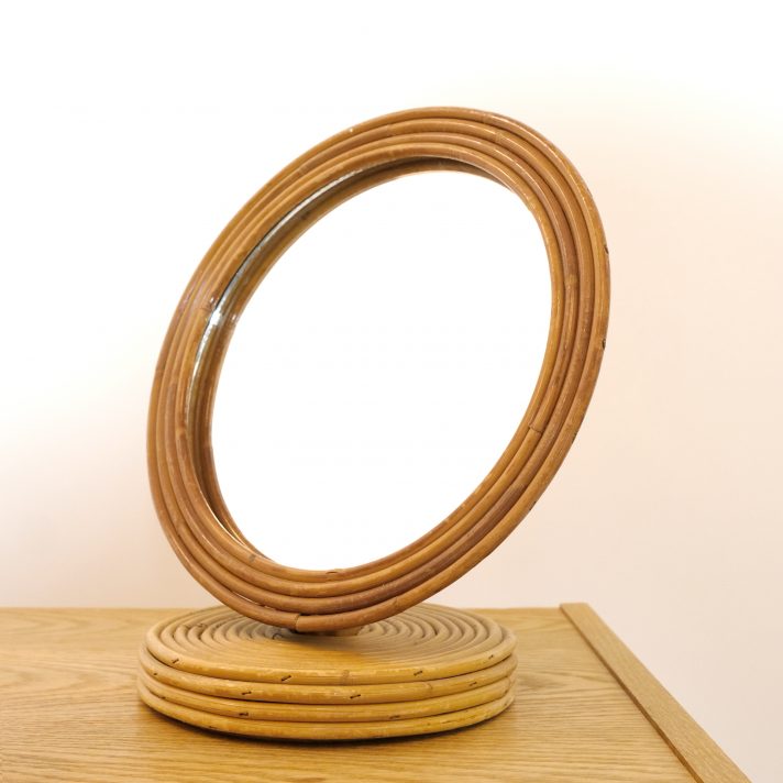 French rattan table mirror from the fifties.