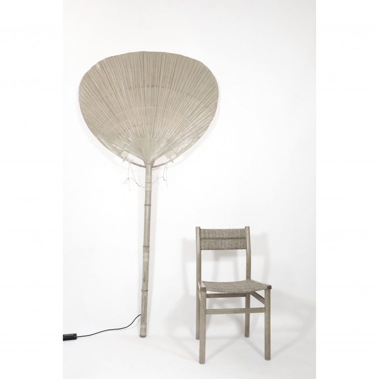 Ingo Maurer, large Uchiwa floor lamp, 230cm.