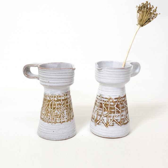 Les Argonautes, Vallauris, set of 2 ceramic jugs, 1950-1960.