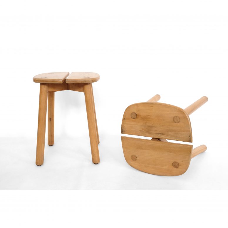 Pierre Gautier Delaye, a pair of coffee bean stools, 1960s.