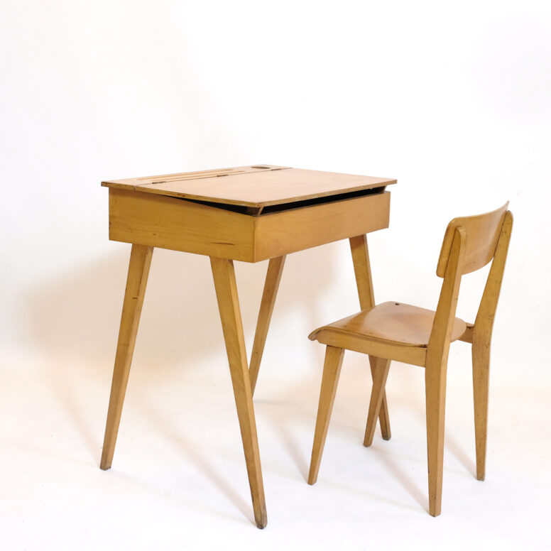Child’s desk and chair from the 1950s-1960s.