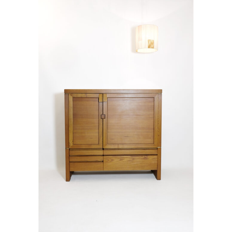 Pierre Chapo, R18 cupboard, elm, 1960-1970.