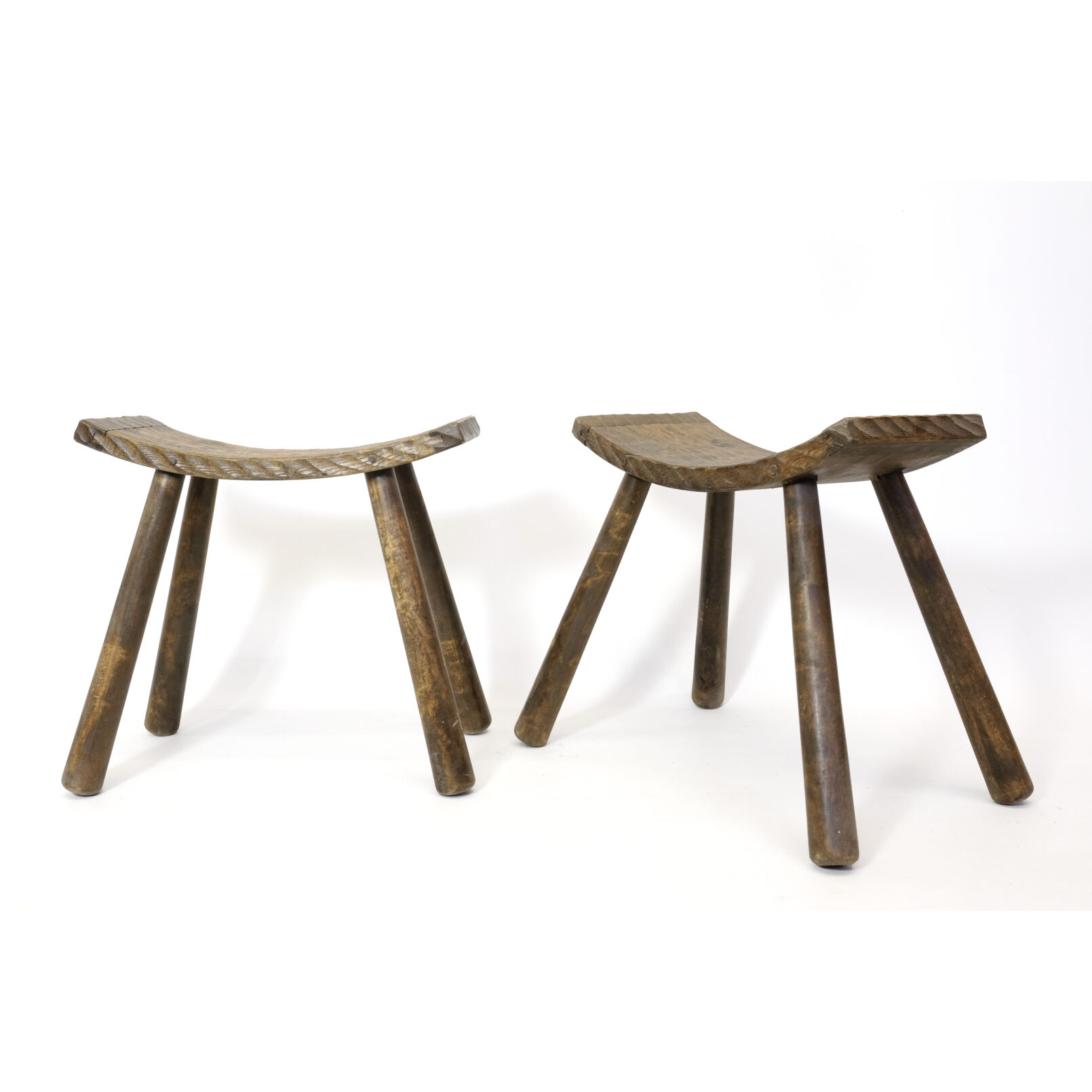 Pair of French handcrafted stools from the sixties.