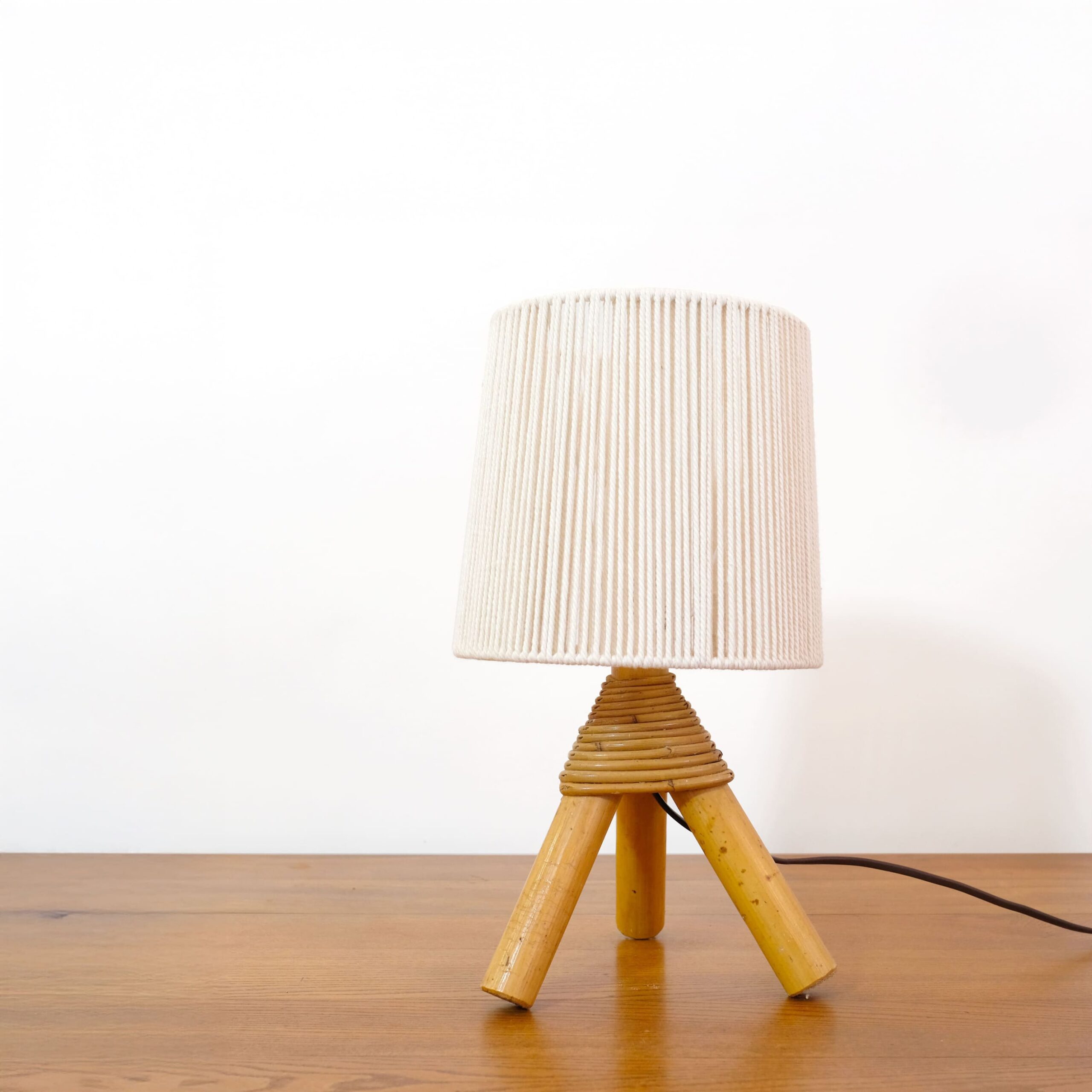 Little bamboo lamp with a rope shade, 1970’s.