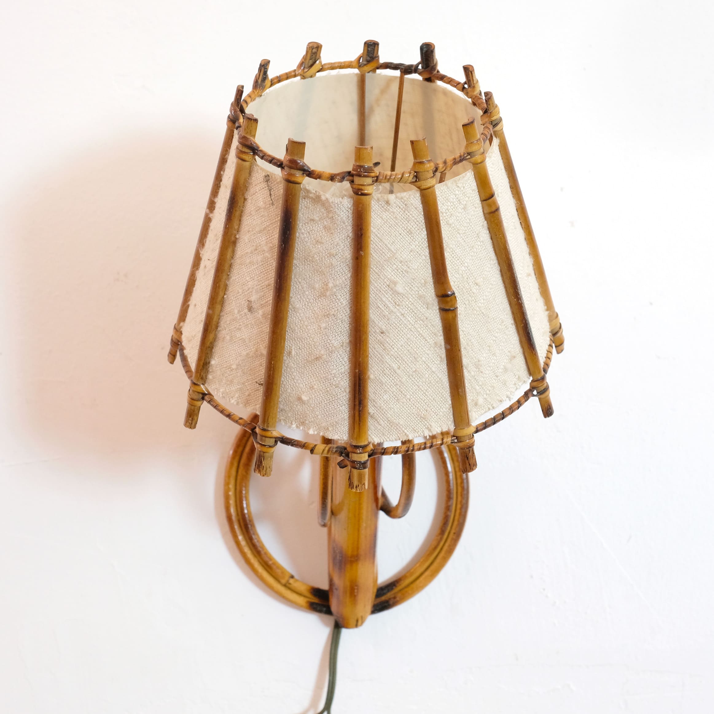 French rattan wall lamp from the fifties.