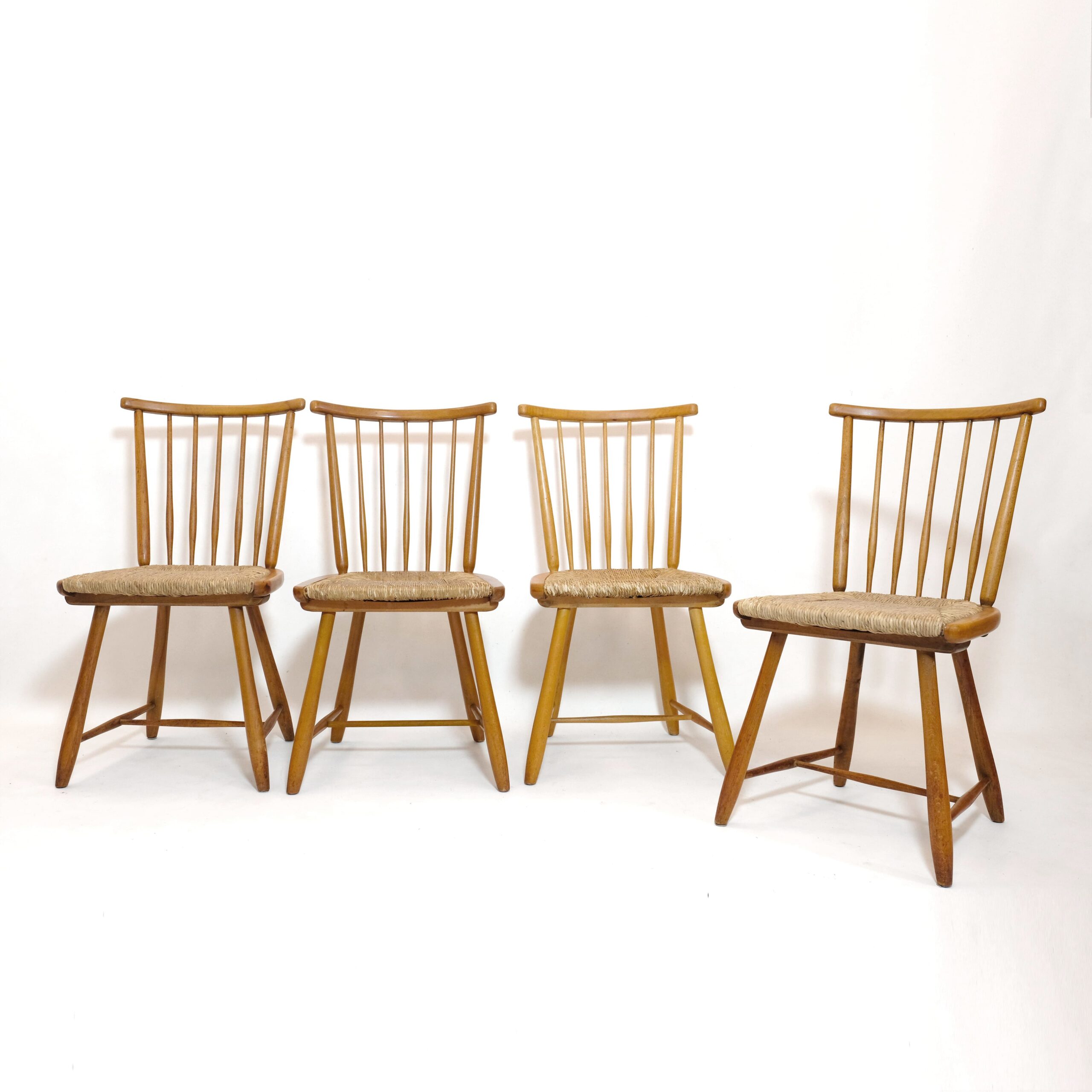 Arno Lambrecht, suite de 4 chaises WKS, 1955.