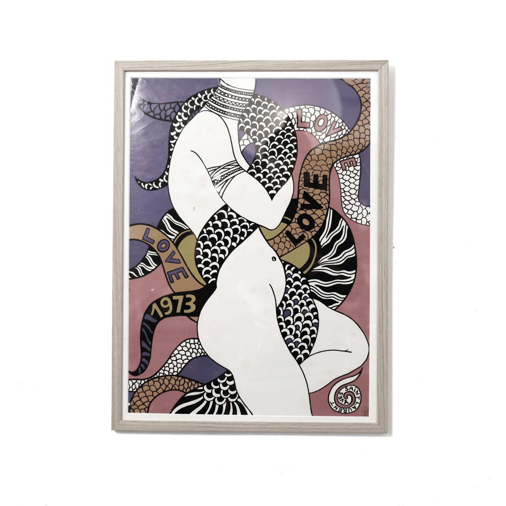 Yves Saint Laurent, affiche Love 1973, 57x42 cm.