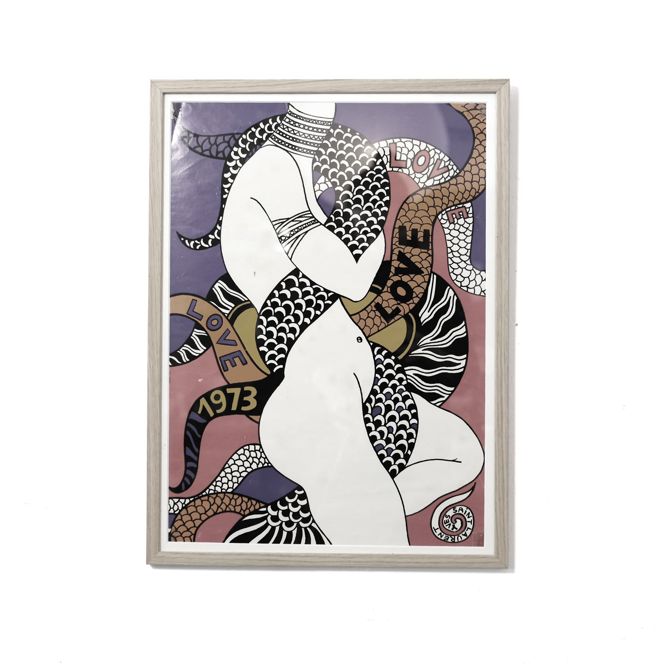 Yves Saint Laurent, affiche Love 1973, 57x42 cm.