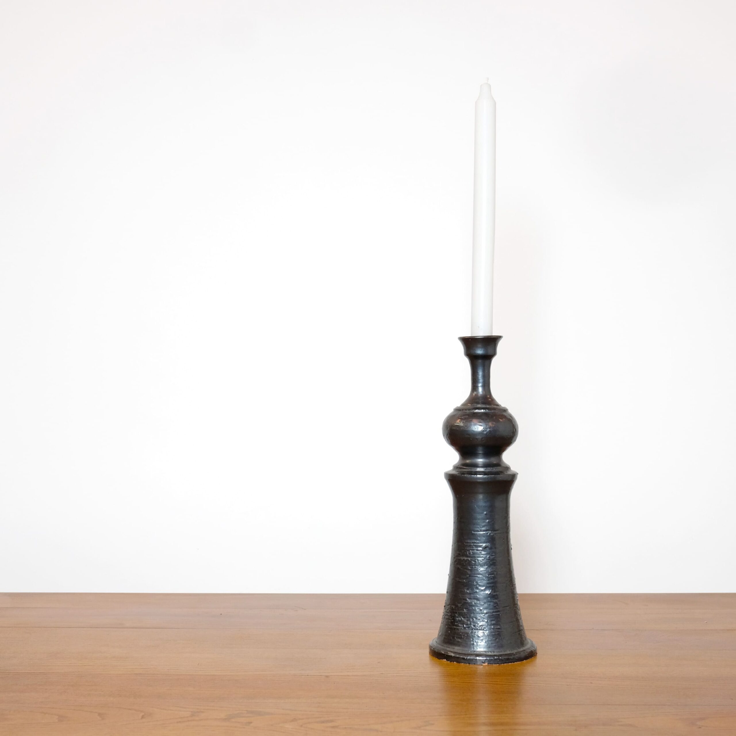 Jean Marais, glazed stoneware candlestick, 31cm.