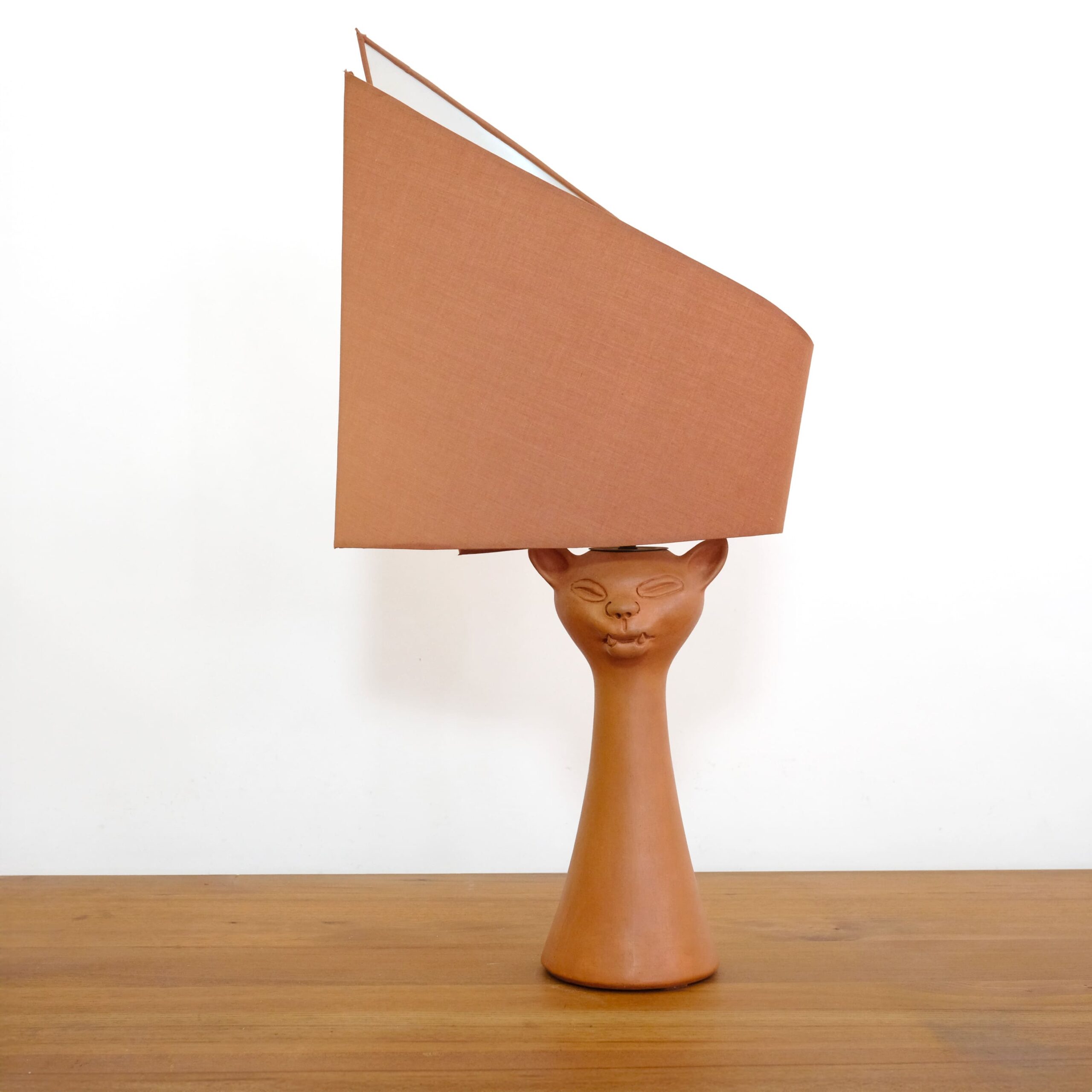 Jean Marais, cat stoneware lamp, 1970-1980.