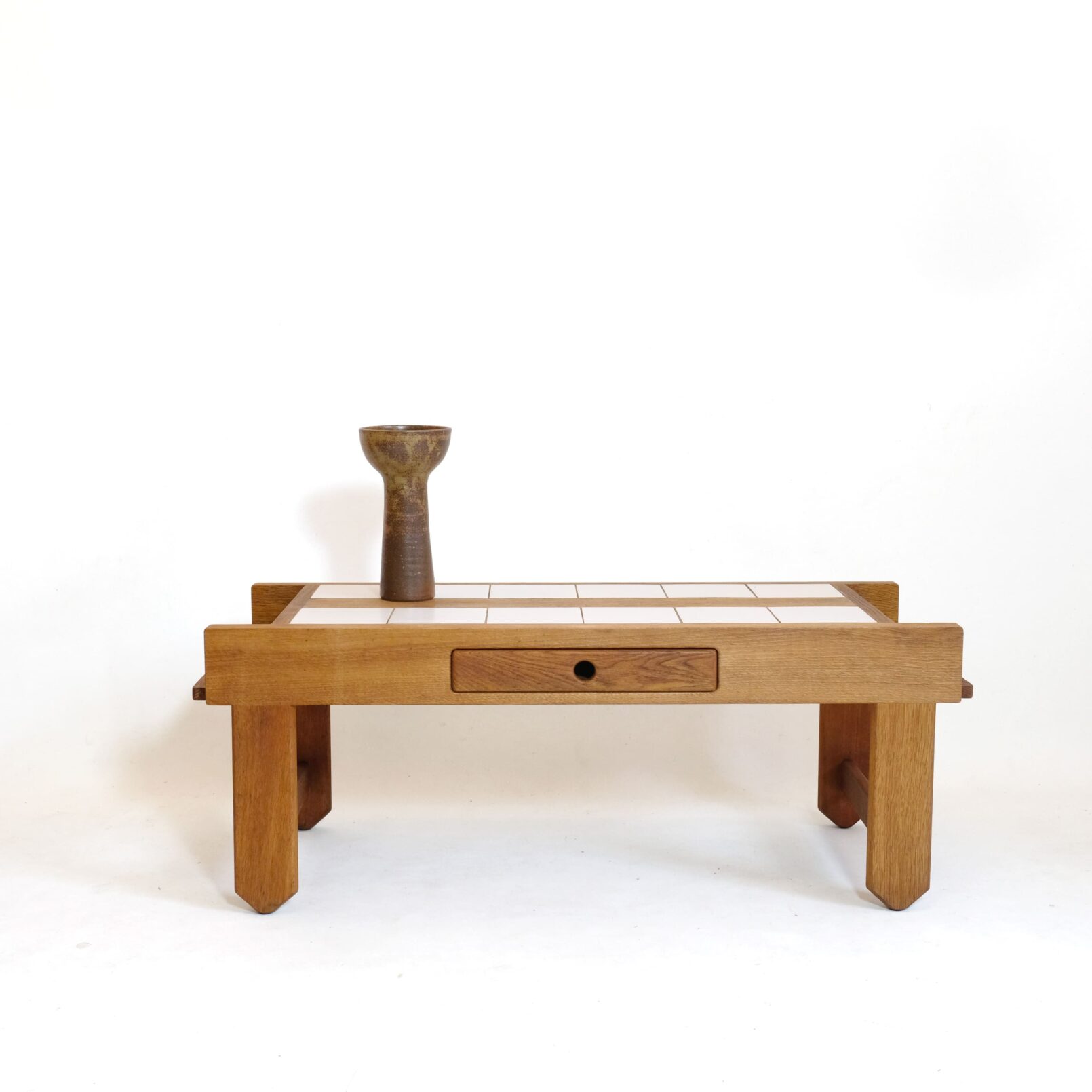 Guillerme & Chambron, oak coffee table, 1960s.