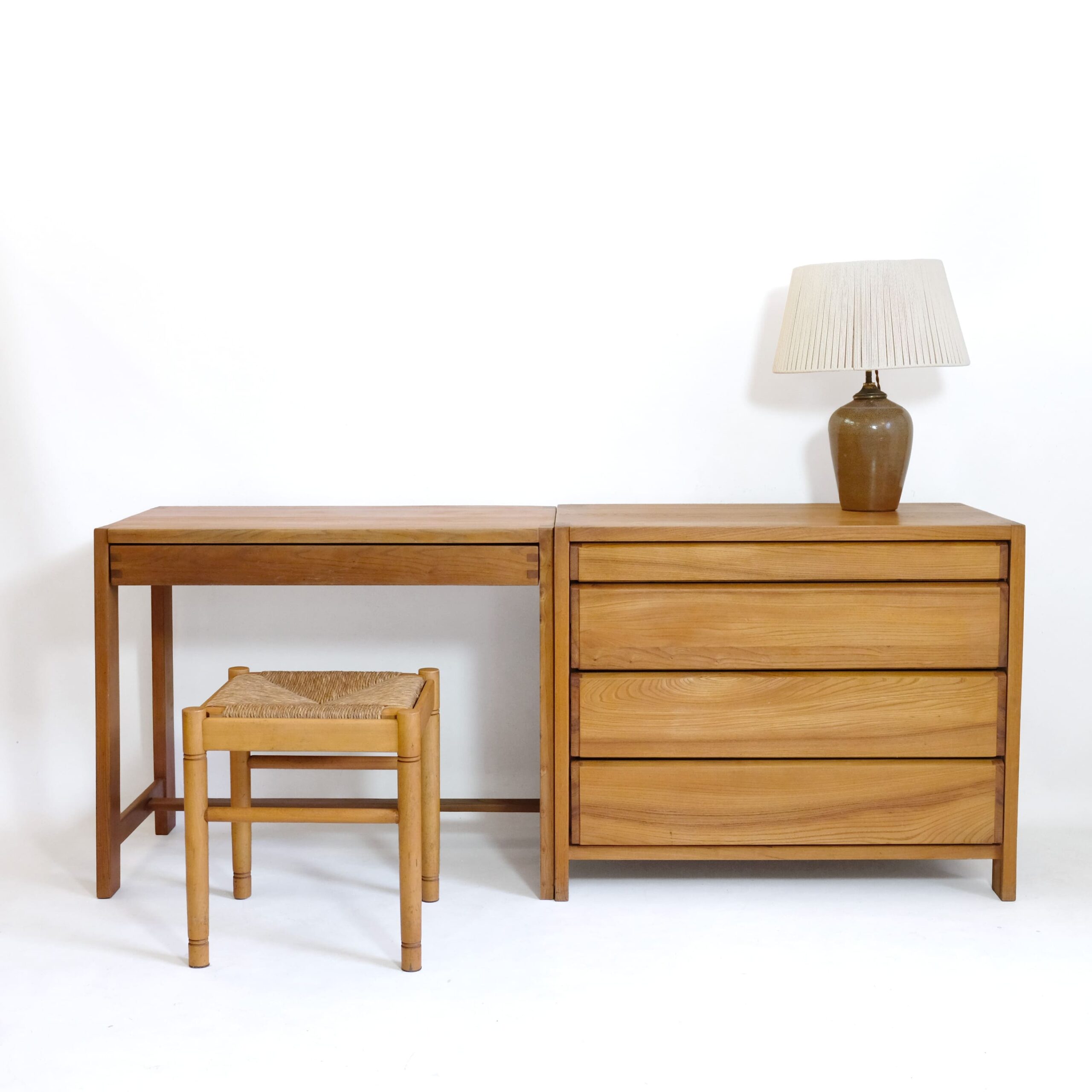 Pierre Chapo, Model R03 chest of drawers in solid elm, circa 1980.